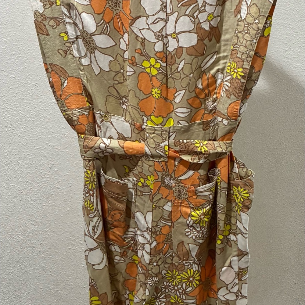 Current Air Floral Print Midi Jumpsuit in Orange and Brown - Picture 2 of 4